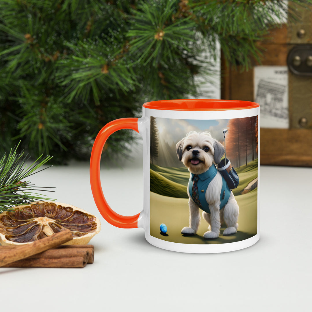 Pugapoo Golfer- Mug with Color Inside v2