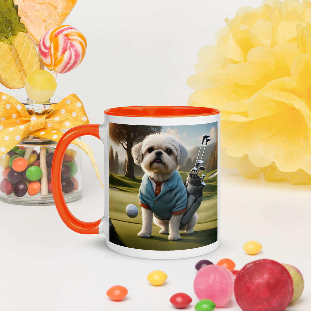 Pugapoo Golfer- Mug with Color Inside v5