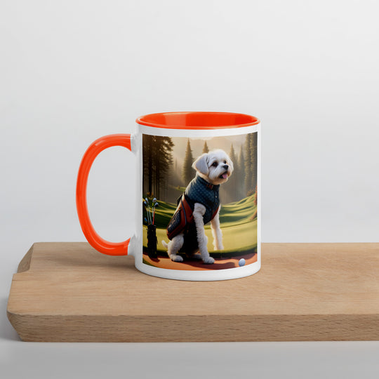 Pugapoo Golfer- Mug with Color Inside v8