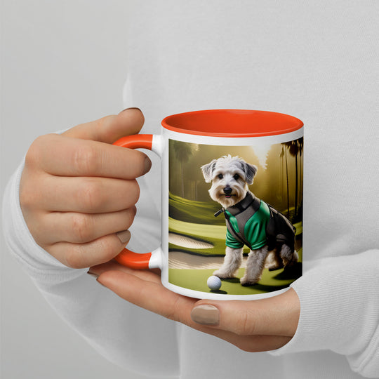 Schnoodle Golfer- Mug with Color Inside v3