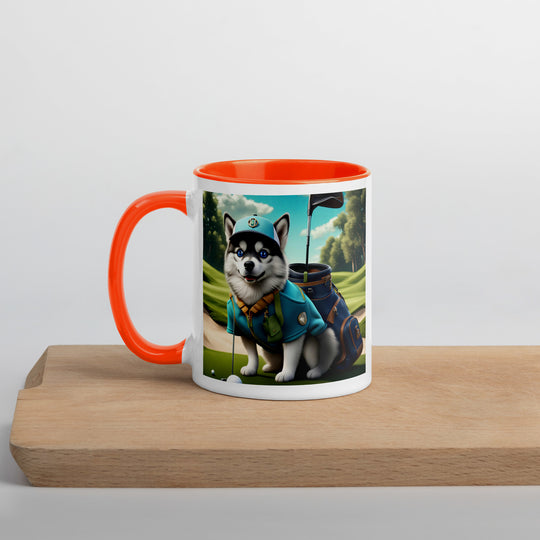 Pomsky Golfer- Mug with Color Inside