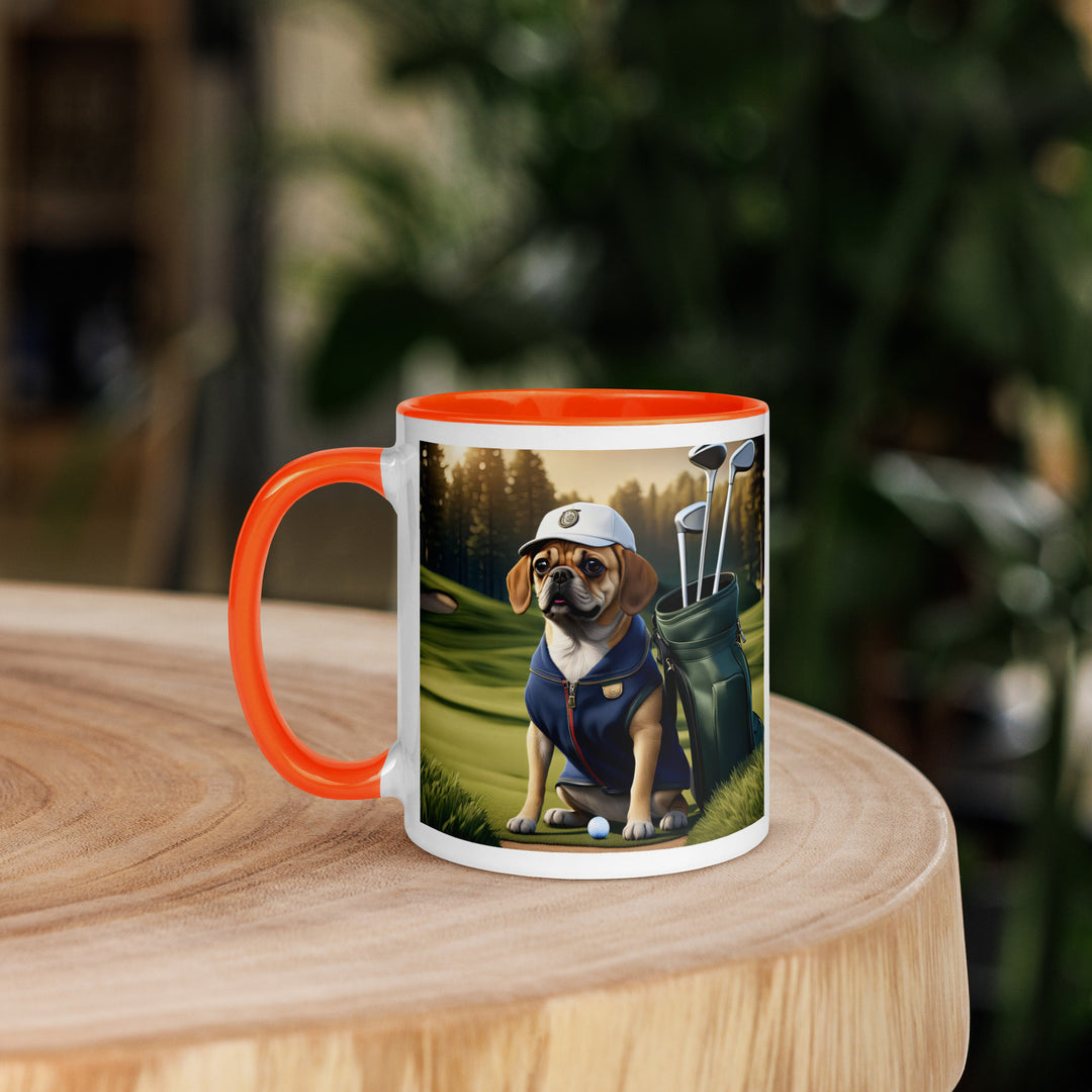 Puggle Golfer- Mug with Color Inside