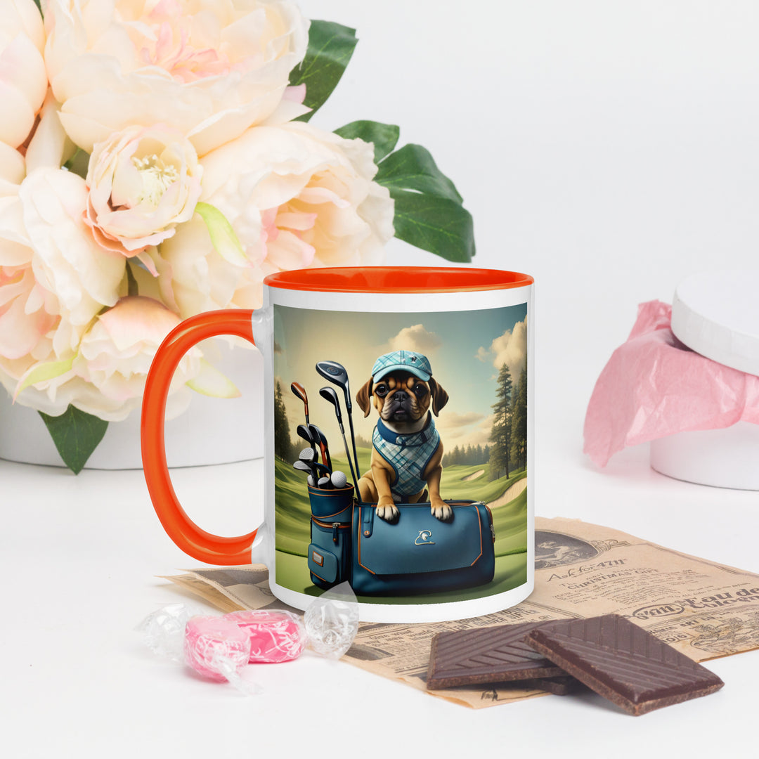 Puggle Golfer- Mug with Color Inside v2