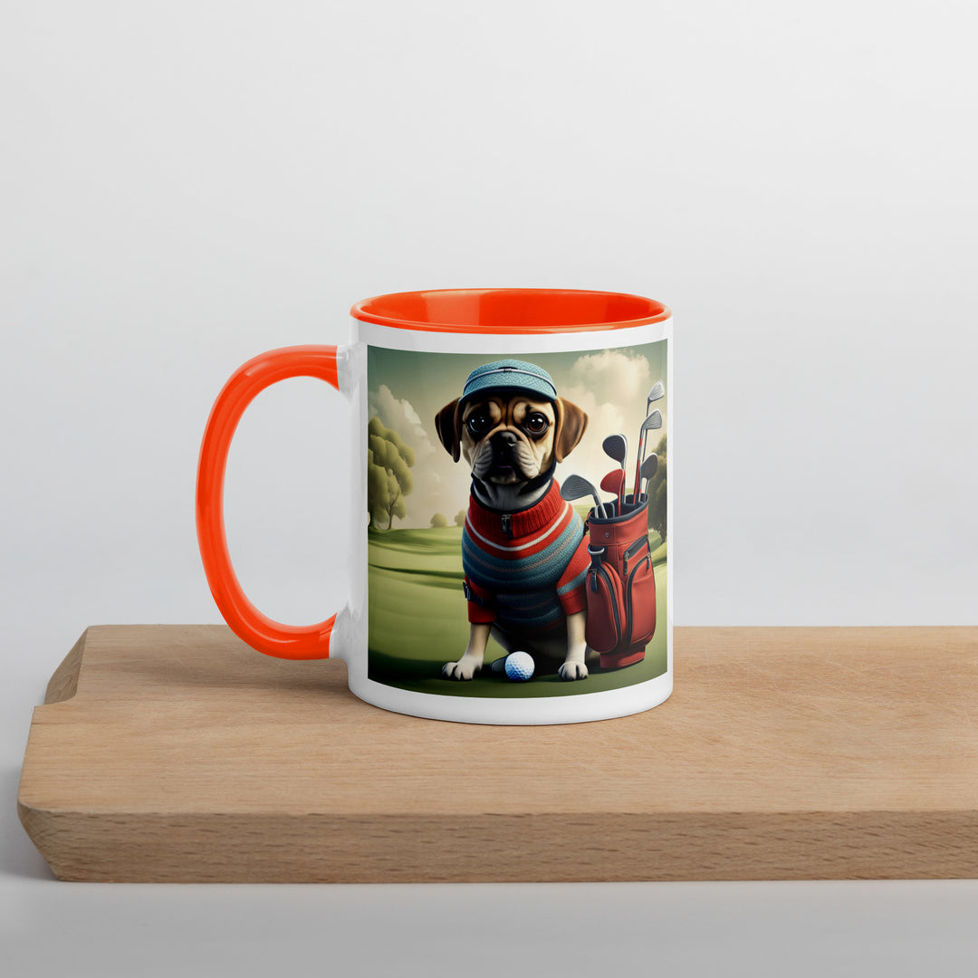 Puggle Golfer- Mug with Color Inside v3