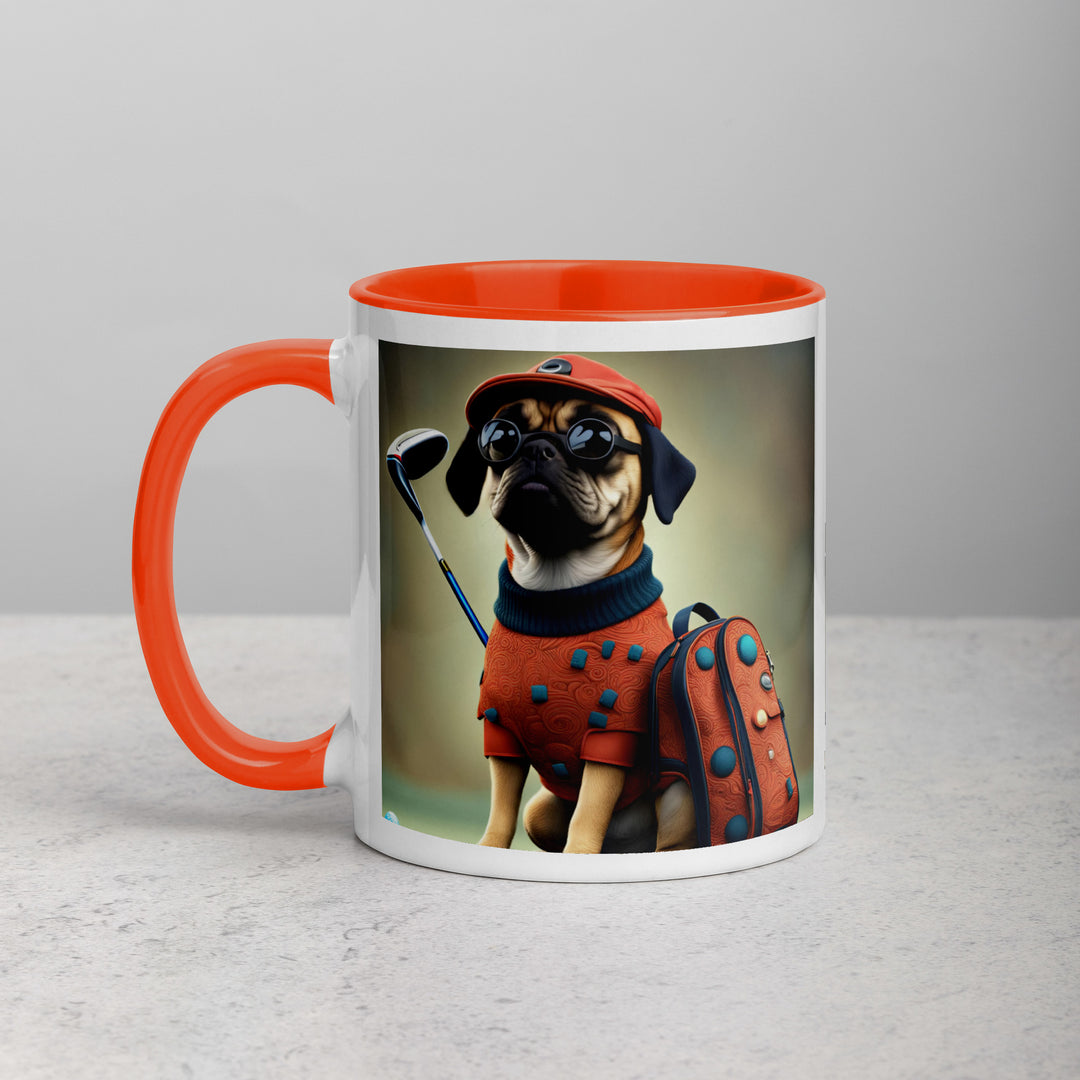 Puggle Golfer- Mug with Color Inside v4