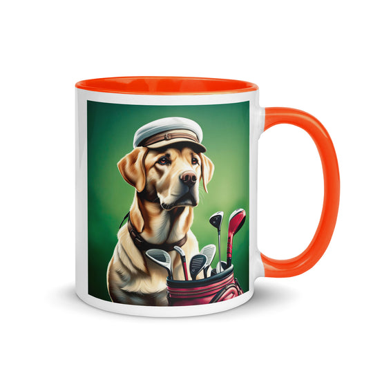 Mug with Color Inside-Labrador Retriever Golfer V2