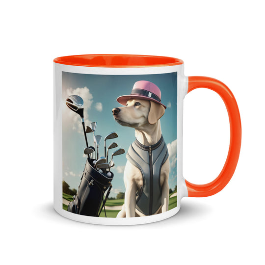 Mug with Color Inside-Labrador Retriever Golfer V3