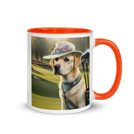 Mug with Color Inside-Labrador Retriever Golfer V4