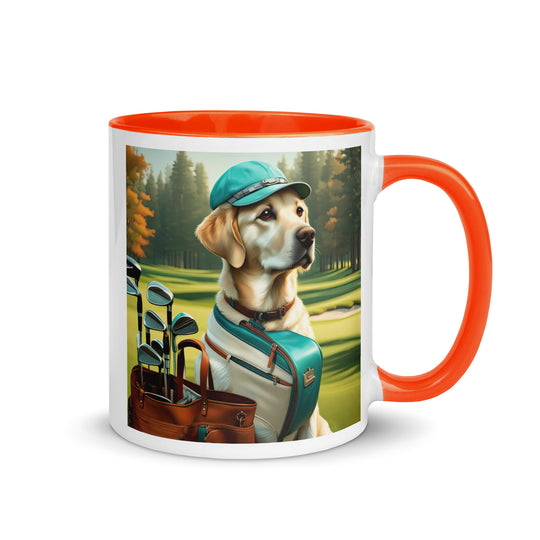 Mug with Color Inside-Labrador Retriever Golfer  V7