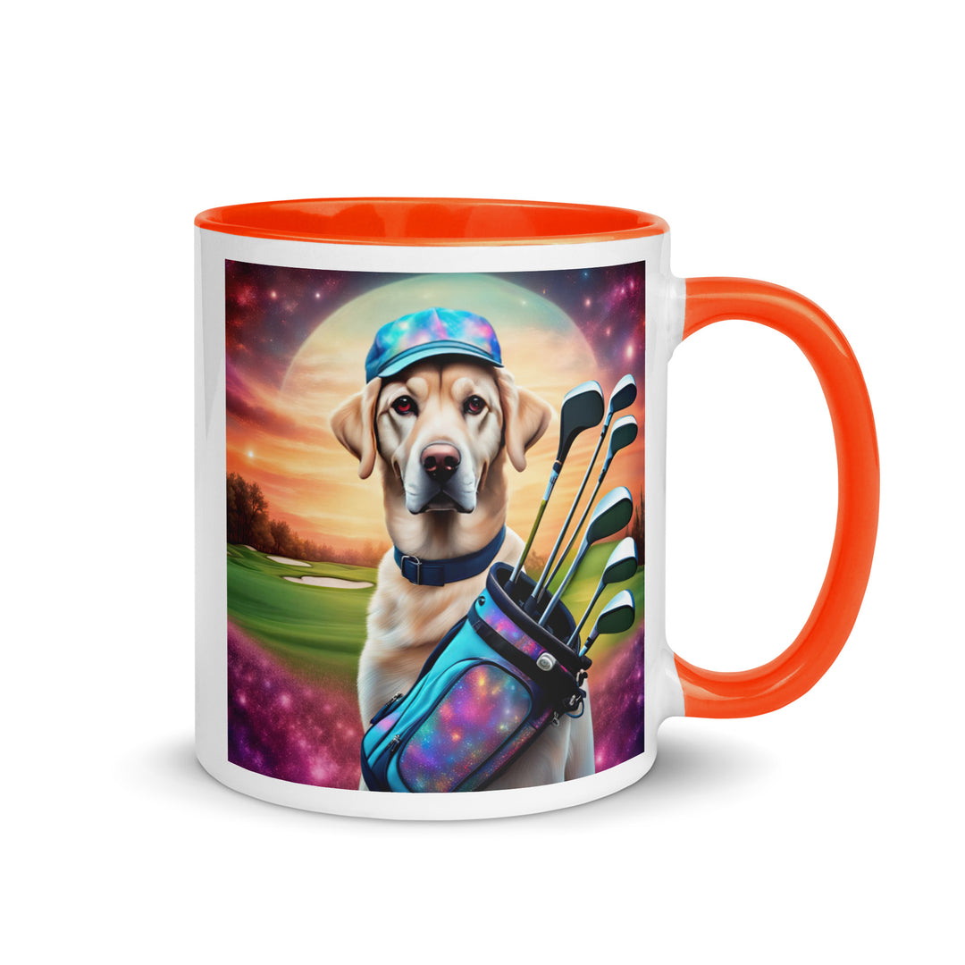 Mug with Color Inside-Labrador Retriever Golfer V8