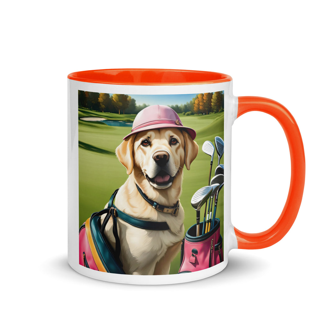 Mug with Color Inside-Labrador Retriever Golfer V10