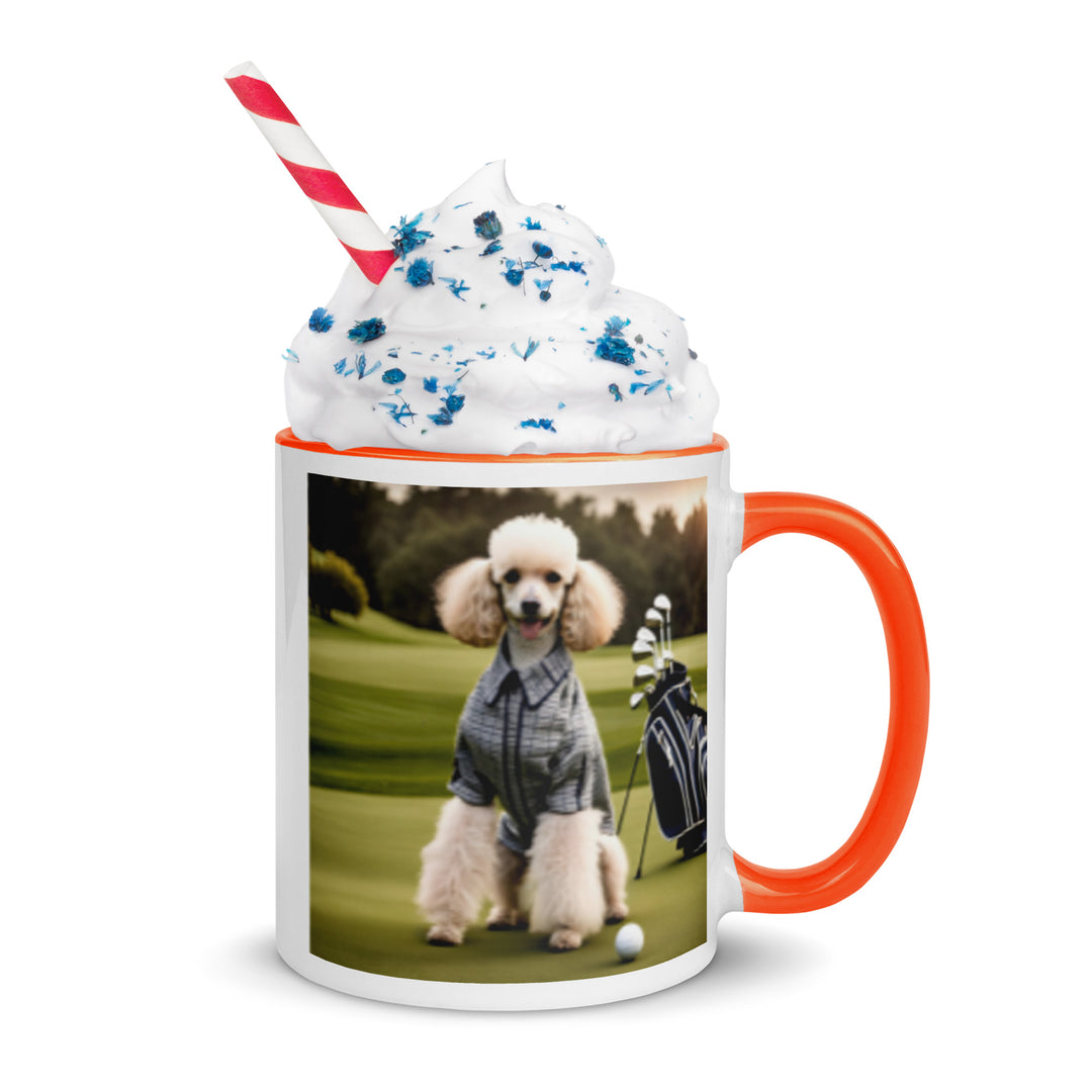 Poodle Golfer- Mug with Color Inside v2