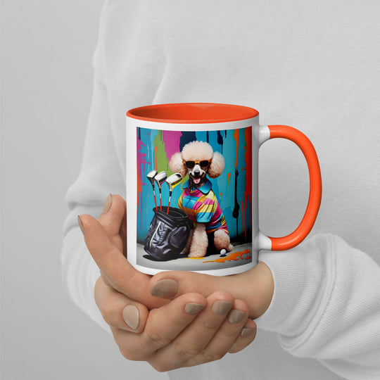 Poodle Golfer- Mug with Color Inside v3