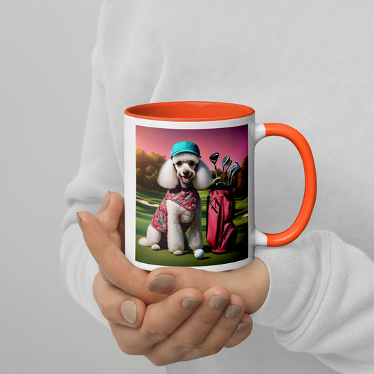 Poodle Golfer- Mug with Color Inside v5