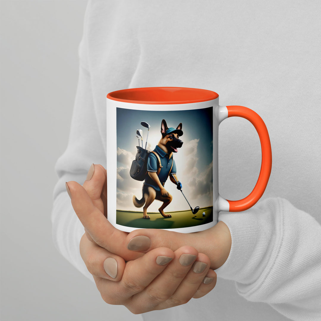 German Shepherd Golfer- Mug with Color Inside V6