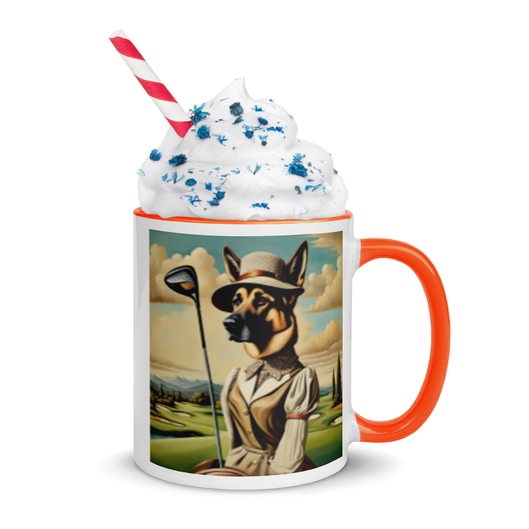 German Shepherd Golfer- Mug with Color Inside V14