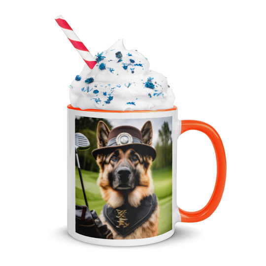 German Shepherd Golfer- Mug with Color Inside V16