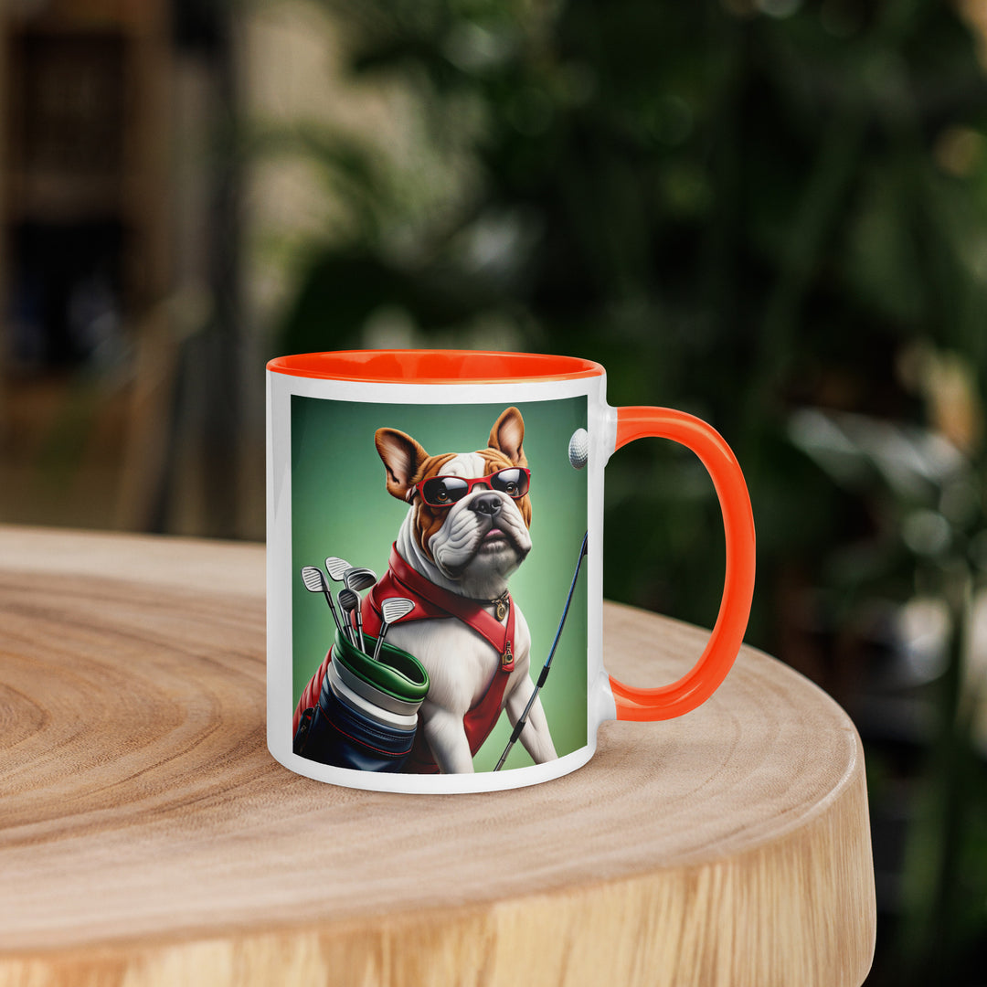 Bulldog Golfer- Mug with Color Inside V3