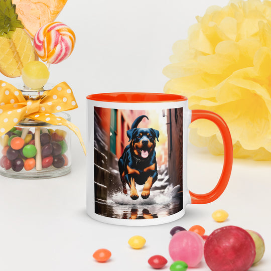 Rottweiler- Mug with Color Inside v4