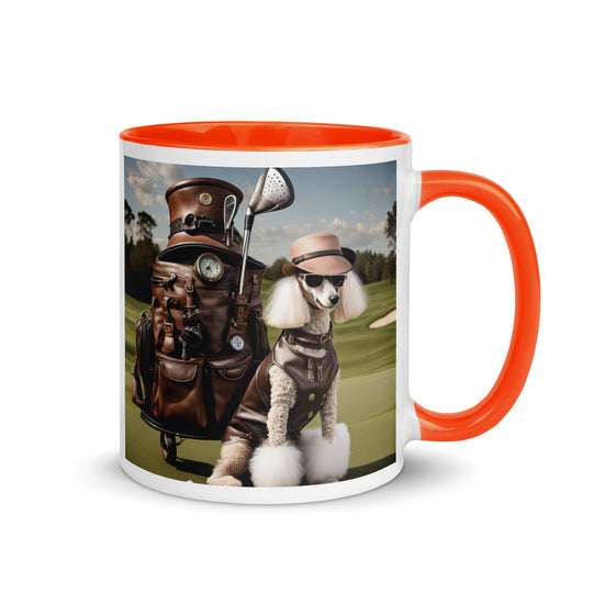 Poodle Golfer- Mug with Color Inside v6