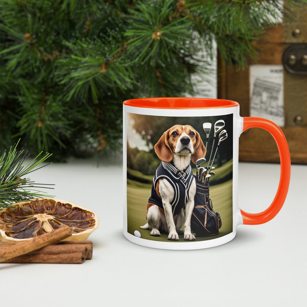 Beagle Golfer- Mug with Color Inside