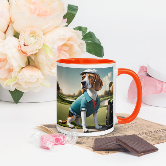 Beagle Golfer- Mug with Color Inside v2