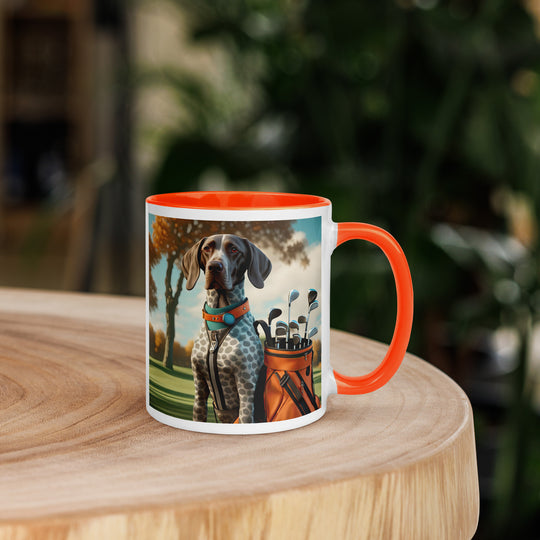 German Shorthaired Pointer Golfer- Mug with Color Inside