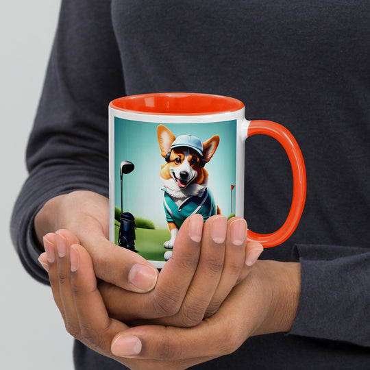 Pembroke Welsh Corgi Golfer- Mug with Color Inside