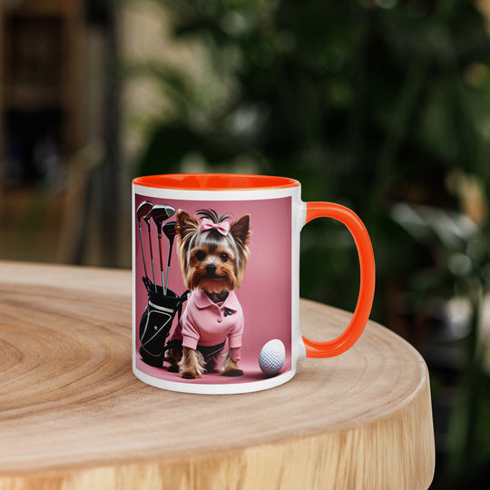 Yorkshire Terrier Golfer- Mug with Color Inside