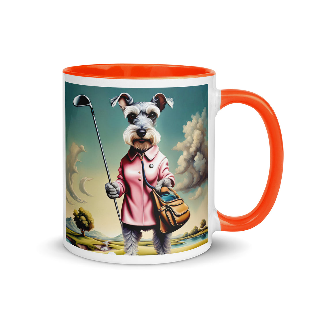 Miniature Schnauzer Golfer- Mug with Color Inside