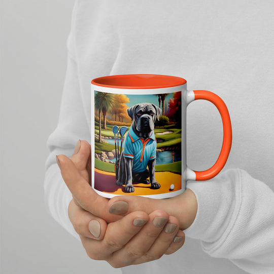 Cane Corso Golfer- Mug with Color Inside v4