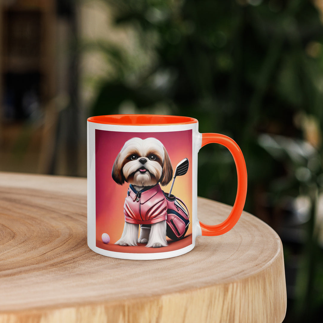 Shih Tzu Golfer- Mug with Color Inside v2