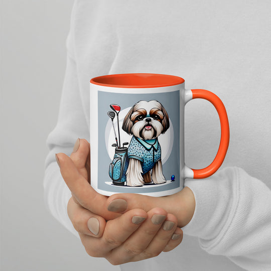 Shih Tzu Golfer- Mug with Color Inside v3