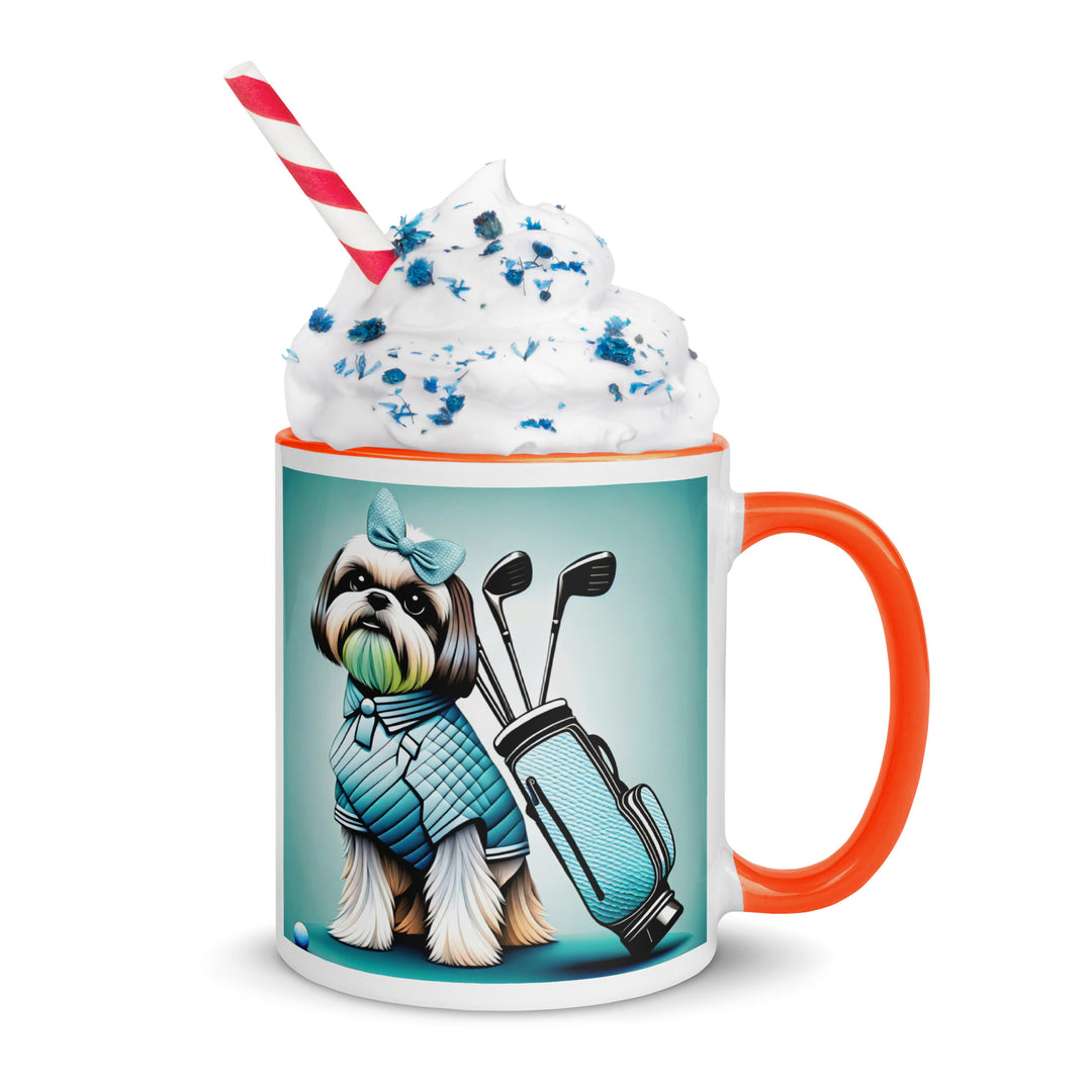 Shih Tzu Golfer- Mug with Color Inside v4