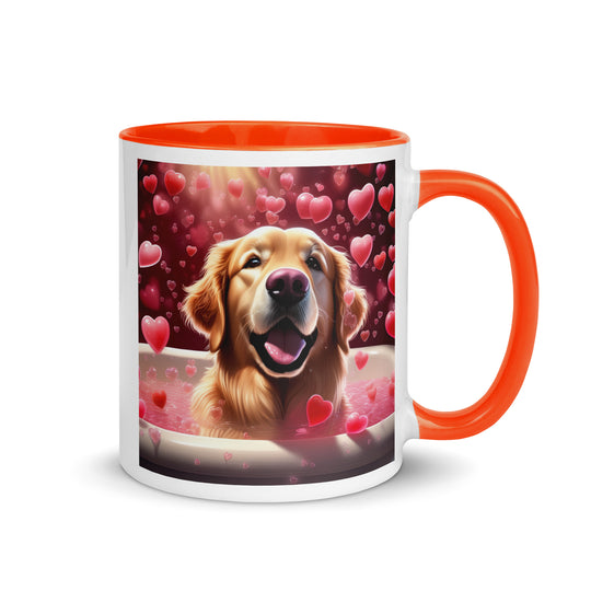 Golden Retriever Romantic- Mug with Color Inside