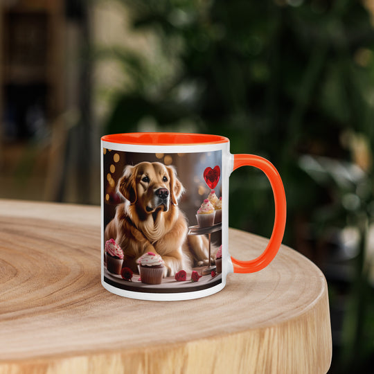 Golden Retriever Romantic- Mug with Color Inside v3