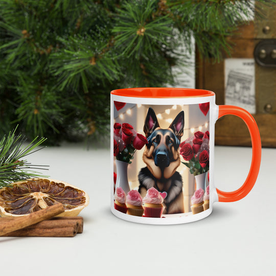 German Shepherd Romantic- Mug with Color Inside v2