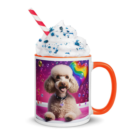 Poodle Romantic- Mug with Color Inside v2