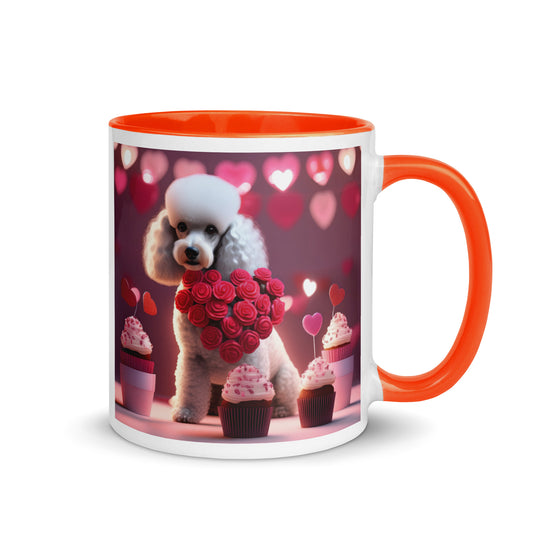 Poodle Romantic- Mug with Color Inside v3