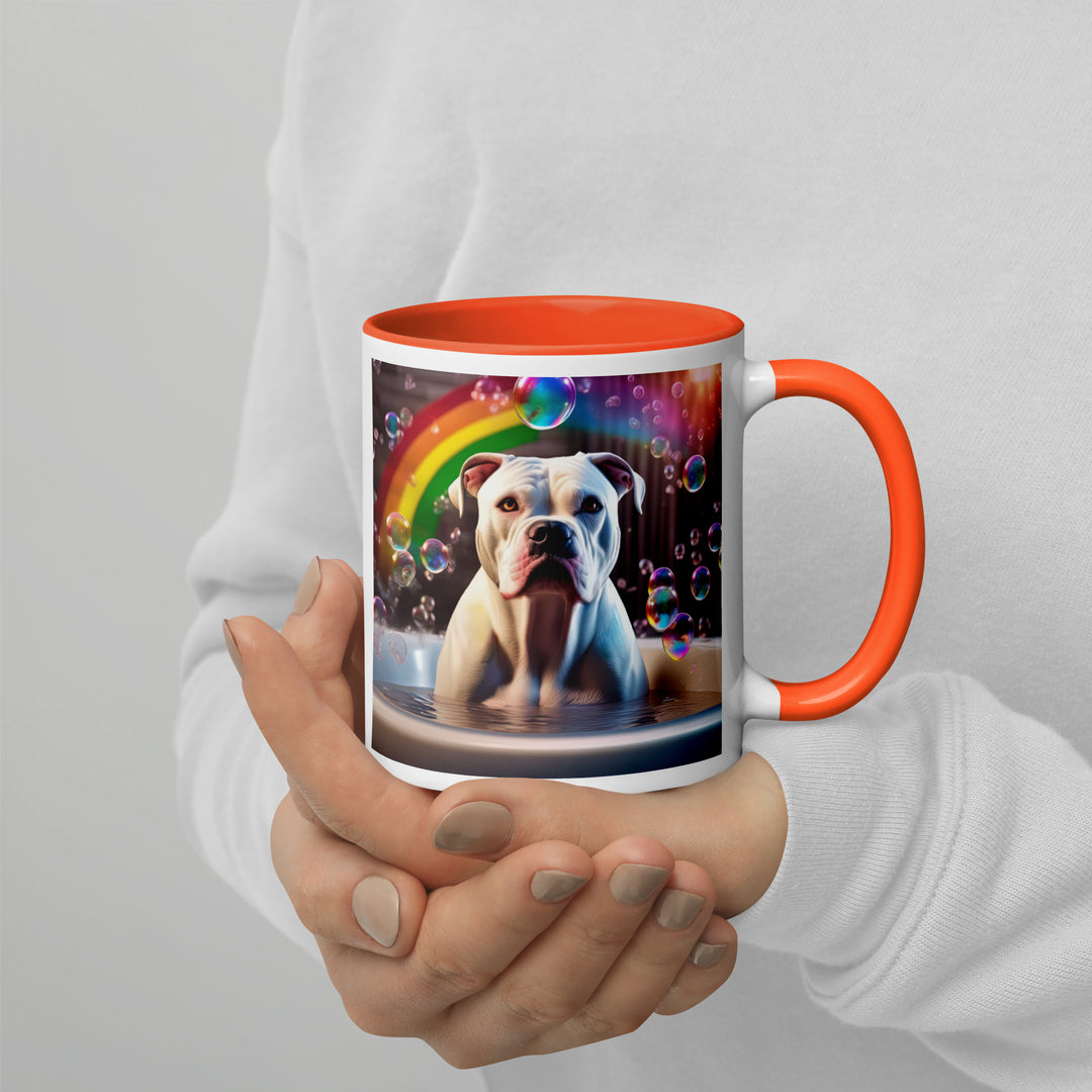 American Bulldog Romantic- Mug with Color Inside v3