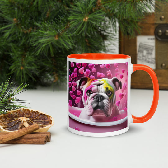 Bulldog Romantic- Mug with Color Inside