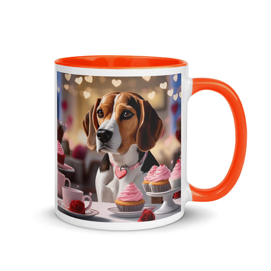 Beagle Romantic- Mug with Color Inside v2