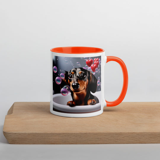 Dachshund Romantic- Mug with Color Inside