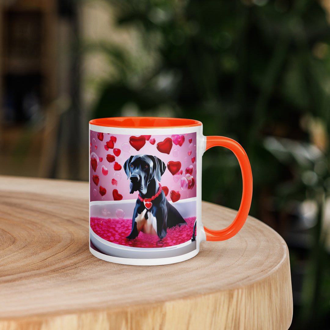 Great Dane Romantic- Mug with Color Inside v2