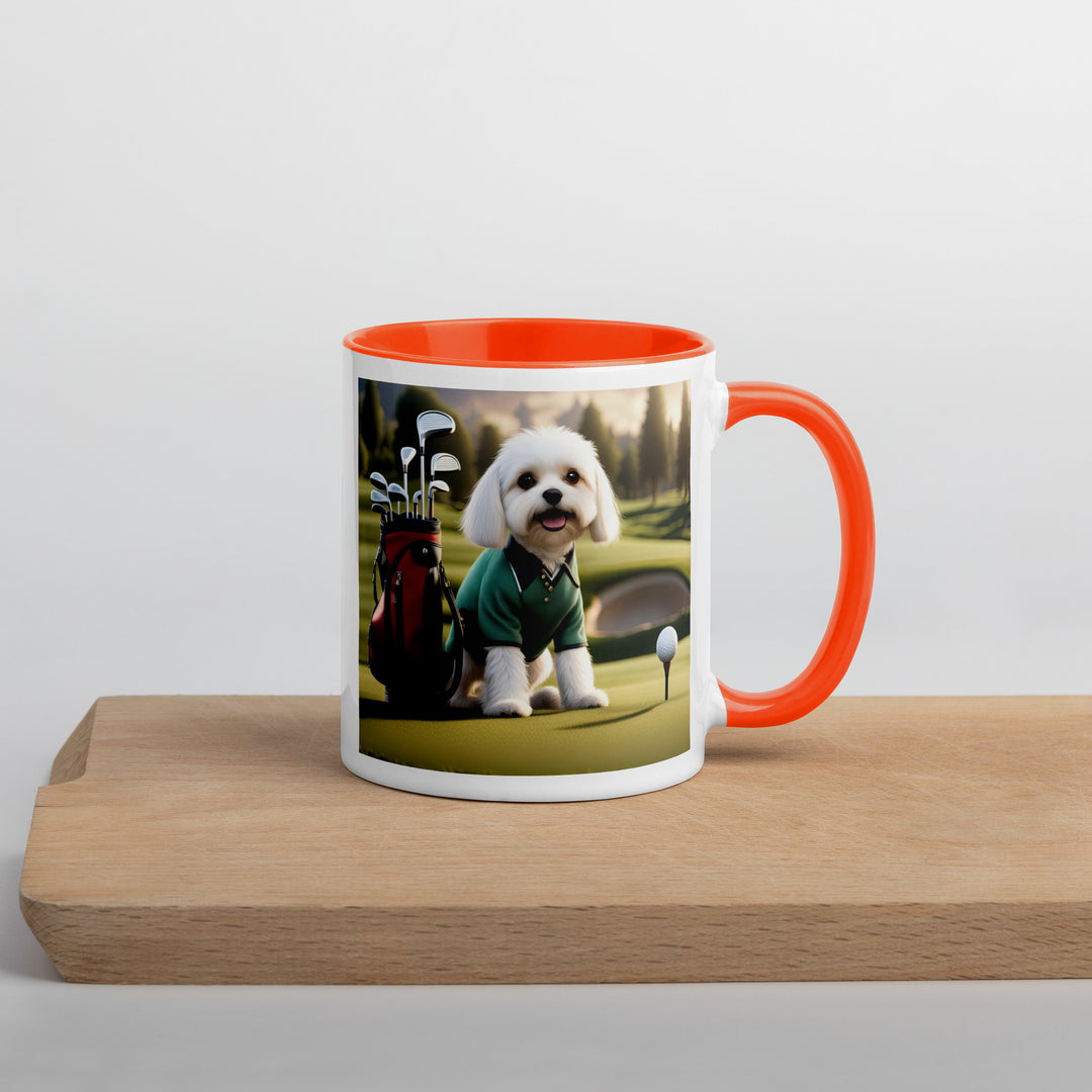 Cavachon Golfer- Mug with Color Inside v3