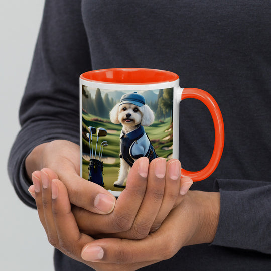 Cavachon Golfer- Mug with Color Inside v4