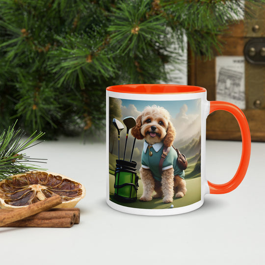 Cavapoo Golfer- Mug with Color Inside