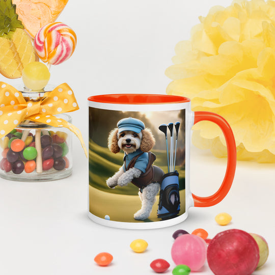 Cavapoo Golfer- Mug with Color Inside v2