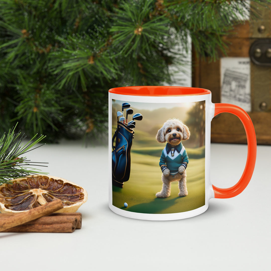 Cavapoo Golfer- Mug with Color Inside v3