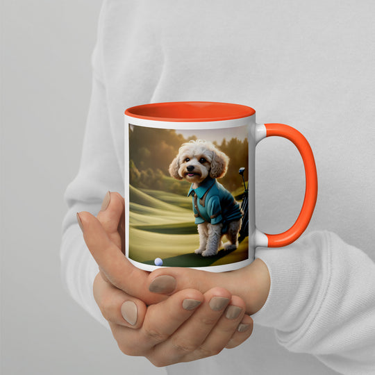 Cavapoo Golfer- Mug with Color Inside v4